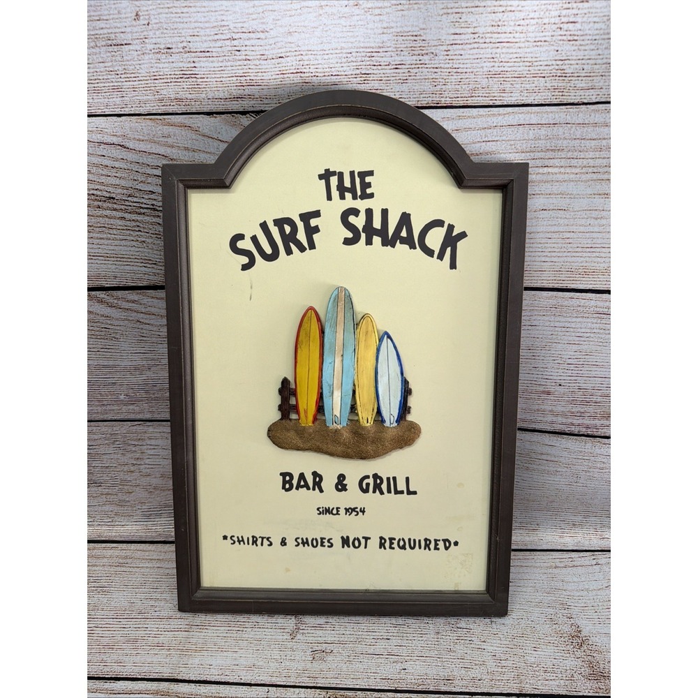 Surf Shack Wooden Bar Sign Wall Decor Beach Theme